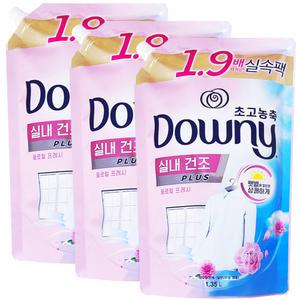다우니 실내건조 플로럴 프레시 리필 1.35L 3개 , 고농축 섬유유연제 리필