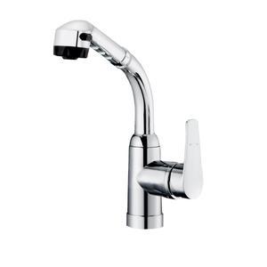 ES105 싱크대 수전자바라 좌측레버 온수 냉수 원홀 길이조절호스