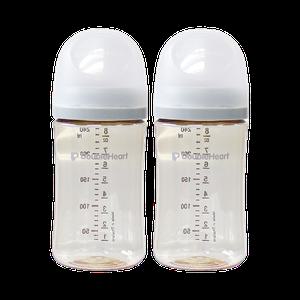 더블하트 모유실감 3세대 PPSU 젖병 240ml 노꼭지 트윈팩 - 새벽그레이