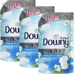 다우니 실내건조 프레시클린 섬유유연제 리필 1.35L 3개