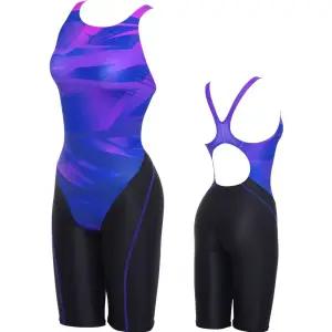토네이도 여자 실내 수영복 반신 강습용 스윔웨어 데일리 바이올렛