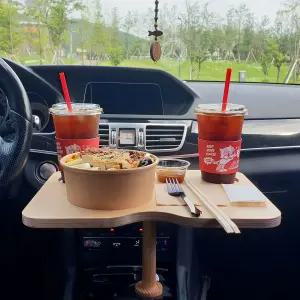 델피아 원목 차량용 미니 테이블 차박 컵홀더 트레이