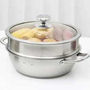 파쿠젠 IH 인덕션냄비 스텐 냄비 찜기 찜냄비 찜솥 30cm