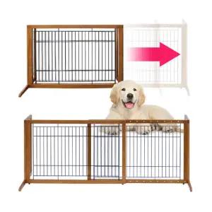 굿프랜드 애견 심플 원목 강아지 안전문(98-181x61.5cm)