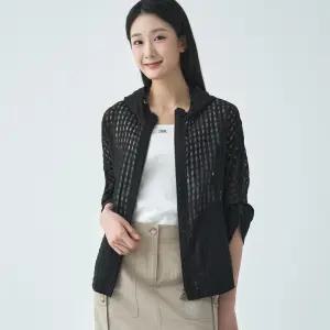 시쓰루 반후드 집업 코트 LCCAO427_BK