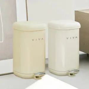 비바 더스텝 무소음 페달 휴지통 10L 2P종량제 냄새차단 기저귀 인테리어