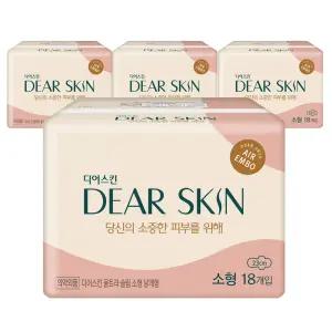 깨끗한나라 디어스킨 에어엠보 소형 18개입x4팩