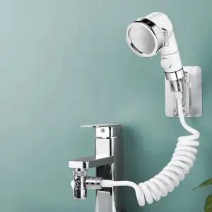 세면대용 샤워기 수도꼭지 샤워기 4종 세트 욕실 샤워기+거치대+호스+연결구 F760