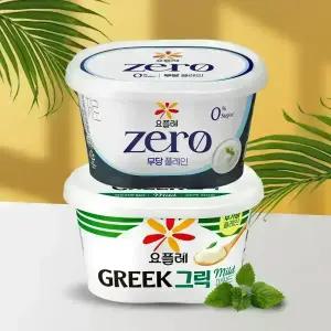 빙그레 요플레 그릭요거트 마일드 무가당 / 제로 무당 플레인 400g 2개