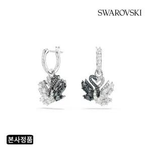 [스와로브스키](강남점)[본사정품/쇼핑백증정] Swan 블랙 로듐 드롭 귀걸이 5705728