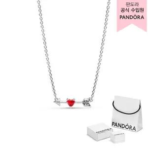 [롯데백화점]판도라 [백화점 보증서 제공] 애로우 & 무라노 글라스 하트 네크리스 393669C01-50