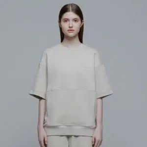 내셔널지오그래픽 [택가 : 89000원] N242USW030 피타 세미오버핏 반팔 맨투맨 OAK BEIGE