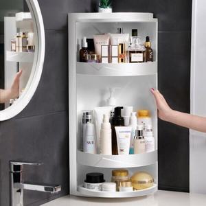 회전식 3단수납장 모던심플디자인 부엌 주방 욕실 화장실 화장대 코너선반 무타공 진열대