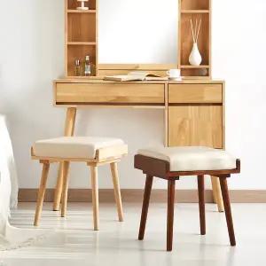 [나인홈가구]제인 원목 화장대 의자 스툴 사이드 테이블 2colors