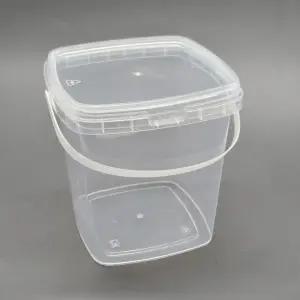 투명 사각 손잡이 쿠키통 구디백 용기 1L 만들기 간식 유치원 원형 포장지