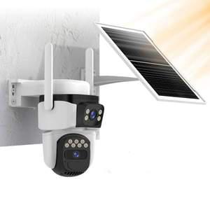 브이스타캠 듀얼랜즈 실외용 가정용 홈 CCTV 무선 IP카메라 V400B 충전식 태양광패널 포함 무료클라우드