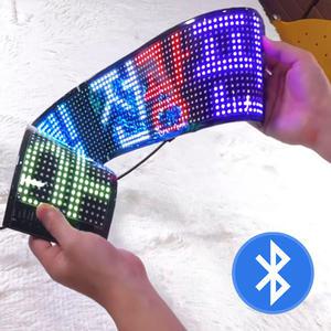 62.4x16cm 플렉시블 미니 LED전광판 블루투스 차량용 광고판 OPEN 영업중 간판