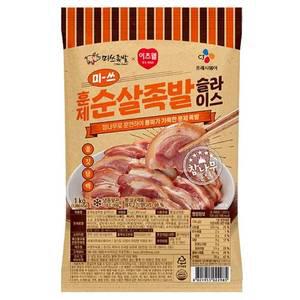 CJ 미쓰족발 이츠웰 훈제족발 슬라이스 1kg /아이스박스+아이스팩