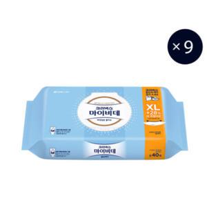 크리넥스 마이비데 클린케어 XL 캡형 변기용 40매 9팩
