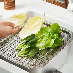 [바겐슈타이거] 사각 스텐 설거지통 타공 세척 물빠짐 트레이 2종