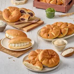 [떡보의하루본사직영/떡편] 떡편 쌀빵 5개입 (쌀단팥빵 흰앙금쌀빵 완두앙금쌀빵 크림쌀빵)