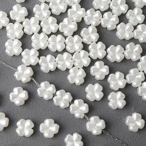 싼비즈 [6650-06]아크릴통과형 진주네잎클로버 8mm ,10g(약50개)