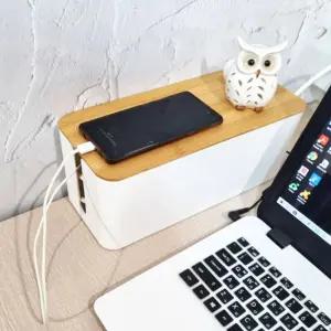 멀티탭 정리함 컴퓨터 선 전선 가리개 정리함 화이트/수납함 수납 박스 케이스 정리 인테리어 전원선 케이