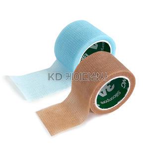 밴드골드 BNG 실리콘포어 브라운 블루 2.5cmx150cm 1인치 드레싱 반창고 테이프