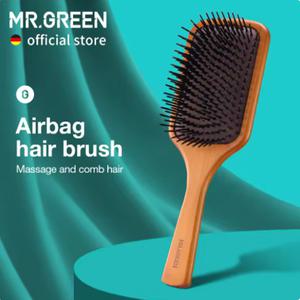 [미스터그린 공식몰]미스터그린 패들우든브러쉬 MR-7501/7502 두피마사자 드라이빗 두피관리 아베다 머리엉킴방지 선물용 하객답례품