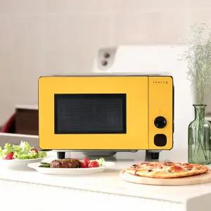 쿠잉 플랫전자레인지 MC-P20F 옐로우 20L 무회전 미니 소형