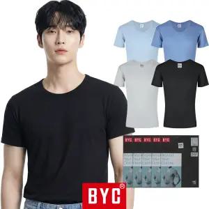 BYC 남성 반팔 런닝 5매 순면 남자 티셔츠 컬러 단색 메리야스 BYE1003 5S