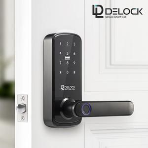 딜락 신제품 Y10 목문용 무타공 지문인식+카드키2개+비상키2개+번호키 이중인증가능 음성안내 차임벨기능 비상전원 나무문용 판넬문용 도어록 방문손잡이 사무실 현관문 디지털도어락