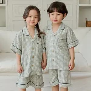 클리버 아동 주니어 잠옷 체크 인견 여름 초등 남아 여아 키즈 파자마파티 고학년 홈웨어