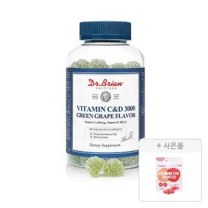 닥터브라이언 비타민C&D 3000 청포도맛 100구미, 1개+증정(복숭아맛 15구미, 1개)