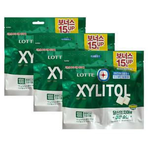롯데 자일리톨 껌 오리지날 리필 115g x 3개
