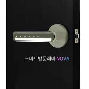 에버넷 목문용도어락 나무문도어락 방문 사무실 무타공 번호키 손잡이 노바 실버