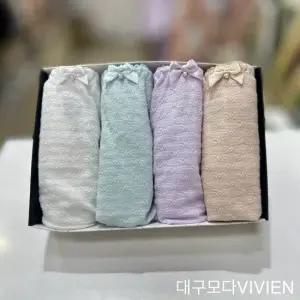 귀여운 리본 엠보싱 면스판 팬티 4종세트 PT7247_DG