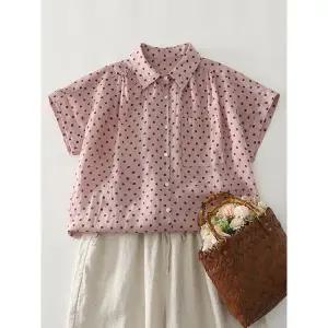 [하프클럽/](바로배송)델루 도트 카라 블라우스_NC2BL090