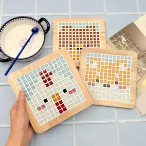 [문구티쳐] 토단(TD) 원목 타일아트 냄비 받침 만들기 (동물) 1인세트 (4종 택 1) DIY 타일공예 동물모양액자 인테리어소품 단체만들기수업