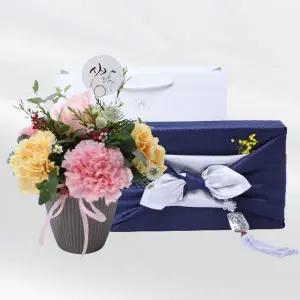 감사해요 카네이션+도라지정과 500 어버이날 스승의날 감사 존경 은혜 축하 생신 기념일 생일 선물 꽃배달