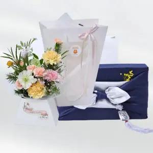 카네이션 플백+도라지정과 500 어버이날 스승의날 감사 존경 은혜 축하 생신 기념일 생일 선물 꽃배달