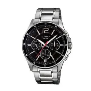 카시오 MTP-1374D-1A 남성 라운드 아날로그 메탈 손목 시계