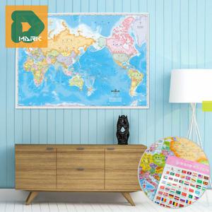 전세계지도 월드맵 코팅 행정 세계 나라 전도 지리 어린이 소형 지도 교육용 대륙 벽장식 여행 만국 국가