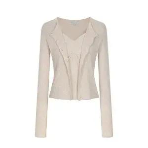 [롯데백화점]올리브데올리브 골지셔링 니트 가디건 세트(OH5MD442)