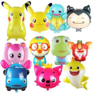 캐릭터 헬륨 풍선 생일 파티 포켓몬 피카츄 꼬부기 핑크퐁 아기상어 타요 하츄핑
