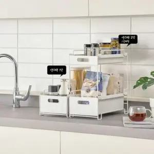 슬라이딩 적층 수납함 공간박스 팬트리 수납함 2단 공간박스 팬트리수납함
