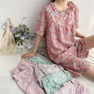 제이셀라 인견 프릴 홈웨어 상하의 세트 5컬러 택1 반팔 반바지 세트