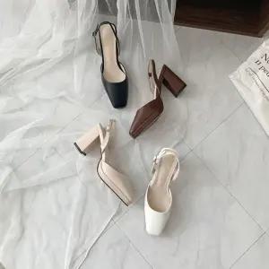 ONM 통굽 청키힐 가보시 키높이 여자 스트랩 스퀘어토