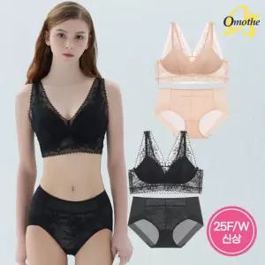 오모떼 라벨라 런닝형 플로럴 레이스 브라렛 팬티 4종 풀세트