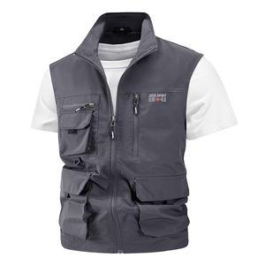 JEEP SPIRIT 봄 가을 남성용 야외 조끼 통기성 스포츠 다중 포켓 작업복 조끼